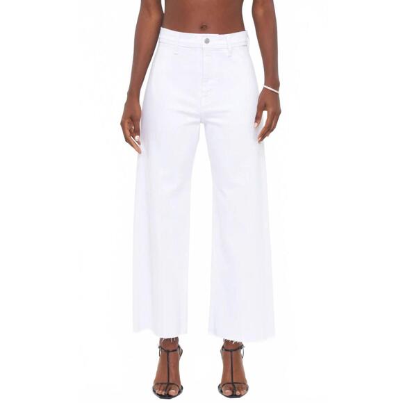 NEW PISTOLA penny high rise wide leg crop jeans in blizzard